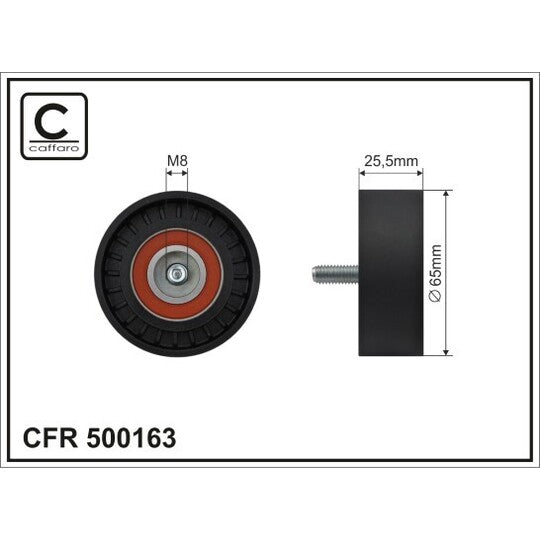 500163 Tensioner Pulley, v-ribbed belt