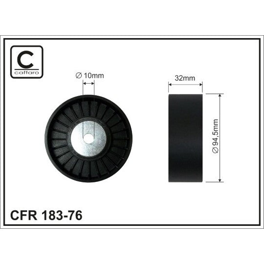 183-76 Deflection/Guide Pulley, v-ribbed belt