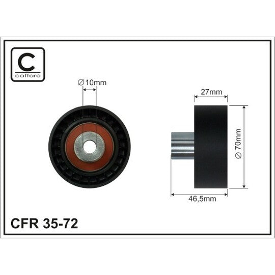 35-72 Deflection/Guide Pulley, v-ribbed belt