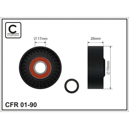 01-90 Tensioner Pulley, v-ribbed belt