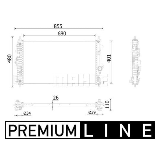 CR 928 000P Radiator, engine cooling