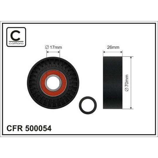 500054 Tensioner Pulley, v-ribbed belt