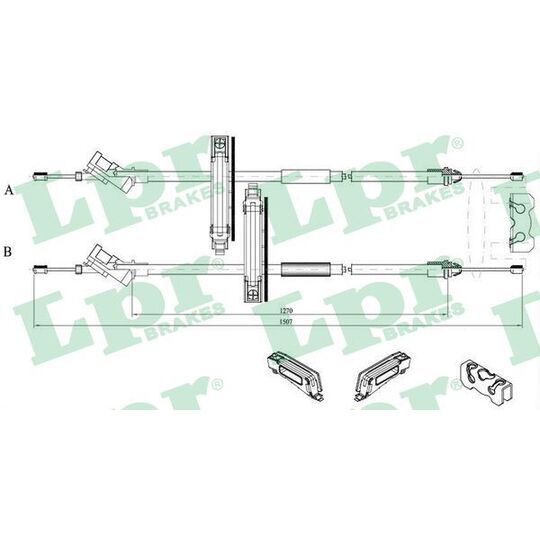 C0227B Cable, parking brake