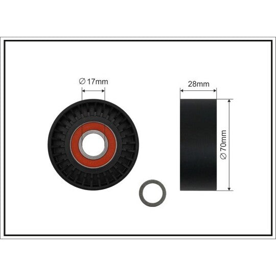 116-00 Tensioner Pulley, v-ribbed belt