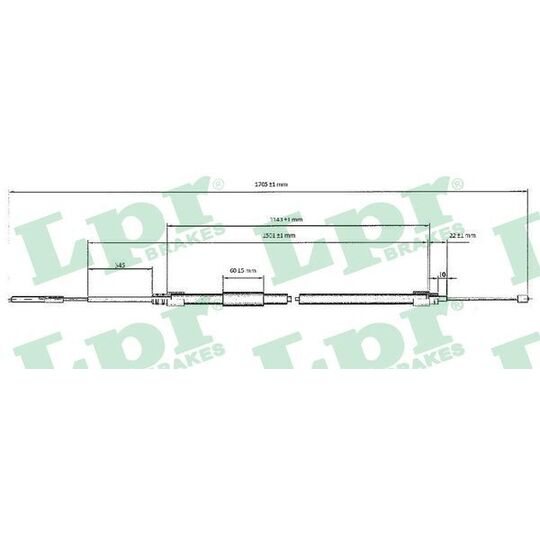 C0077B Cable, parking brake