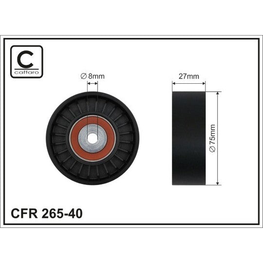 265-40 Tensioner Pulley, v-ribbed belt