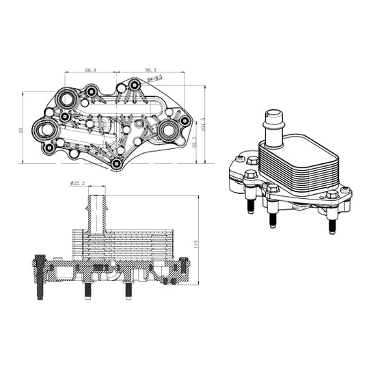 31842 Oil Cooler, engine oil
