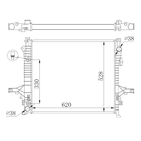 550019 Radiator, engine cooling