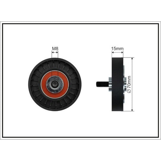 45-07 Deflection/Guide Pulley, v-ribbed belt