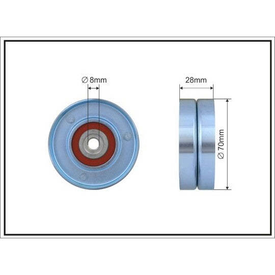 370-14 Deflection/Guide Pulley, v-ribbed belt