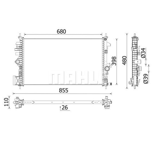 CR 2265 000P Radiator, engine cooling