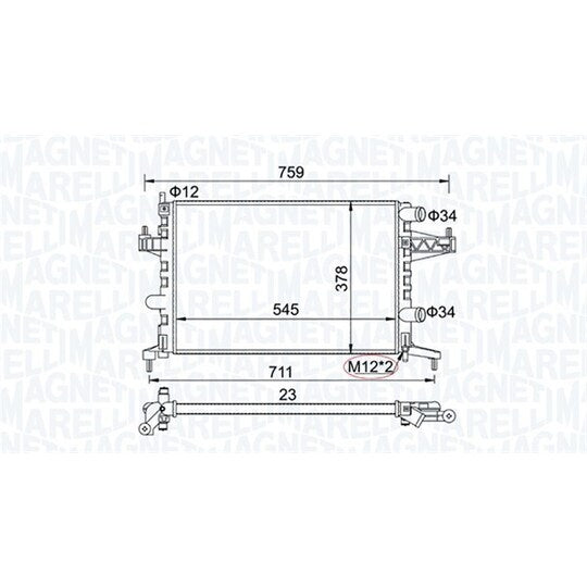 350213829000 Radiator, engine cooling