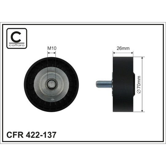 422-137 Deflection/Guide Pulley, v-ribbed belt