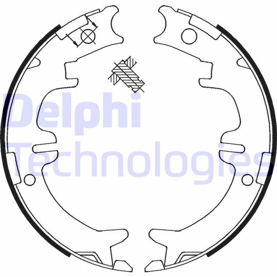 LS1892 Brake Shoe Set, parking brake