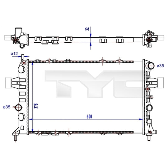 725-0041-R Radiator, engine cooling