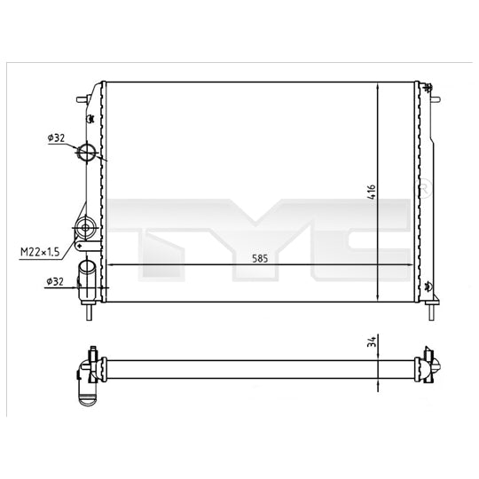 728-0055-R Radiator, engine cooling