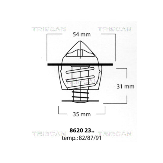 8620 2387 Thermostat, coolant