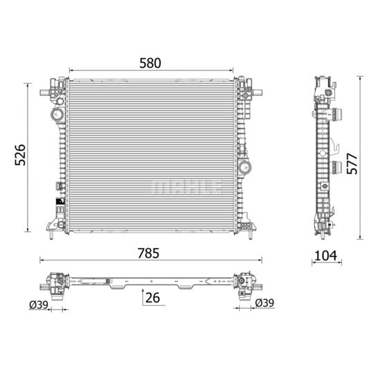 CR 2599 000P Radiator, engine cooling