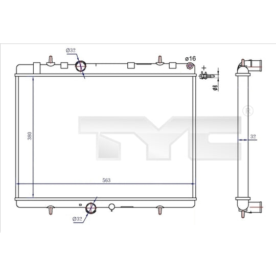 726-0020-R Radiator, engine cooling