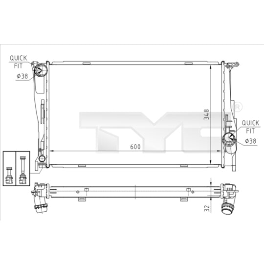 703-0008 Radiator, engine cooling