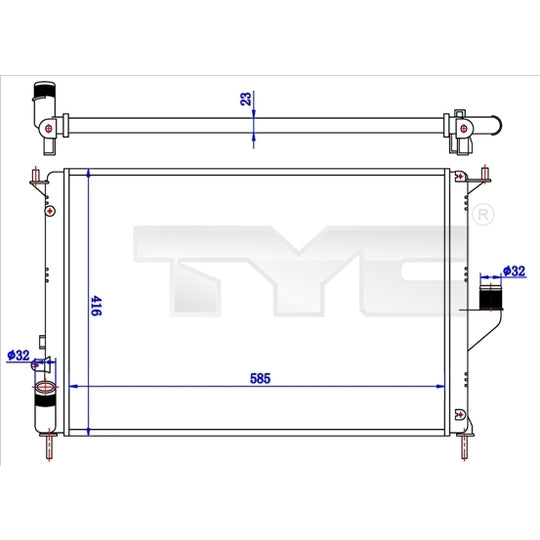 728-0057 Radiator, engine cooling