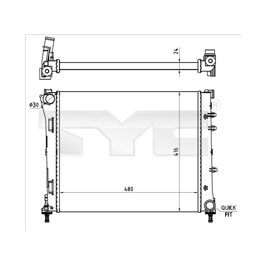 709-0023-R Radiator, engine cooling