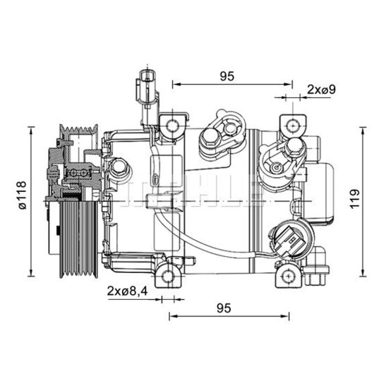 ACP 1463 000P Compressor, air conditioning