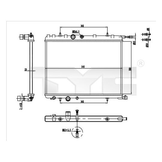 726-0016-R Radiator, engine cooling