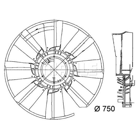 CFW 34 000P Fan Wheel, engine cooling
