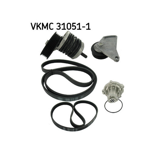 VKMC 31051-1 Water Pump + V-Ribbed Belt Set