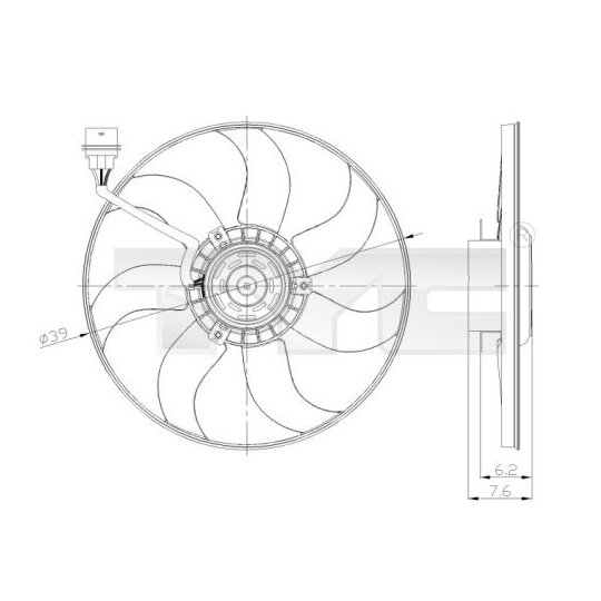 837-0036 Fan, radiator