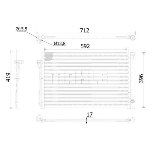 AC 344 000S Condenser, air conditioning