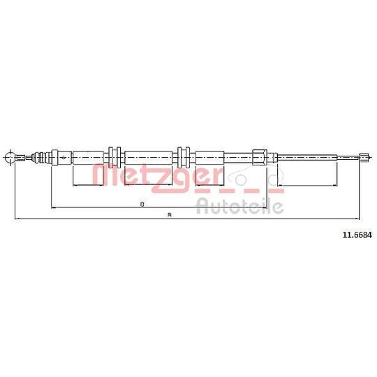 11.6684 Cable, parking brake