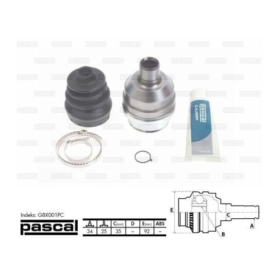 G8X001PC Joint Kit, drive shaft
