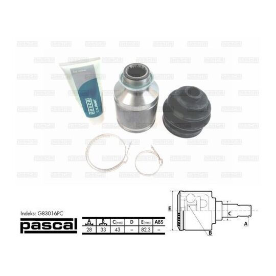 G83016PC Joint Kit, drive shaft