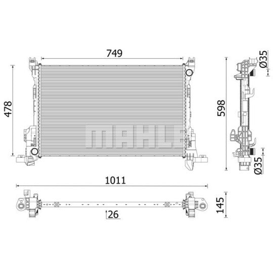CR 2637 000P Radiator, engine cooling