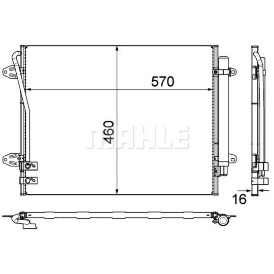 AC 734 000P Condenser, air conditioning