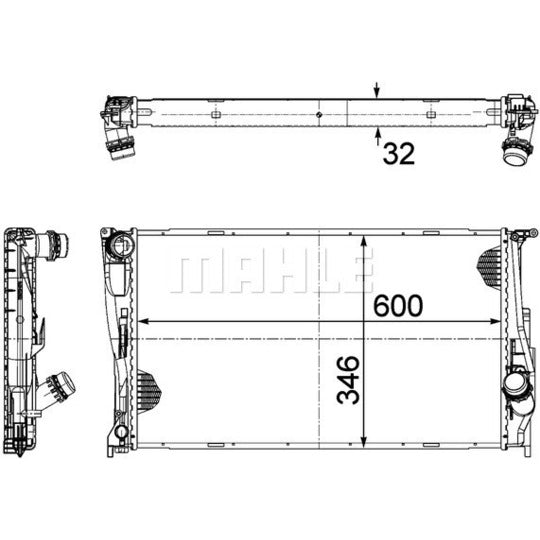 CR 1085 000P Radiator, engine cooling