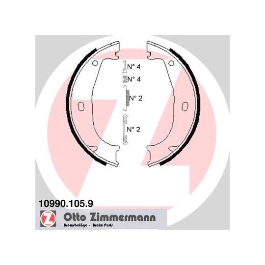 10990.105.9 Brake Shoe Set, parking brake