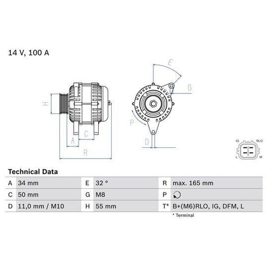 0 986 082 350 Alternator