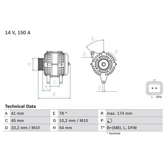0 986 083 890 Alternator