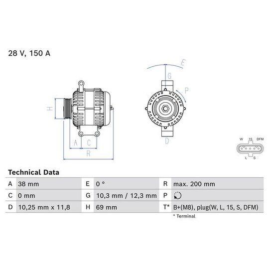 0 986 085 360 Alternator