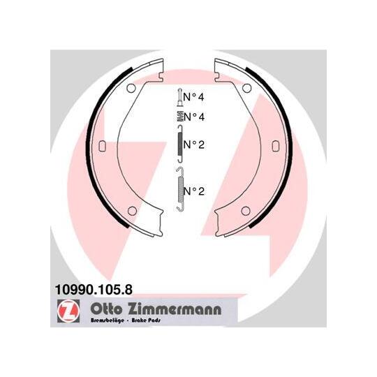 10990.105.8 Brake Shoe Set, parking brake