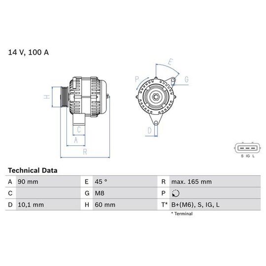 0 986 084 390 Alternator