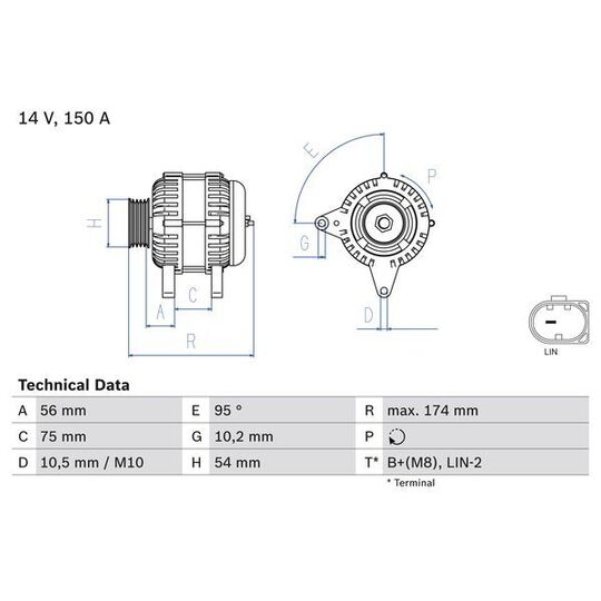 0 986 083 700 Alternator