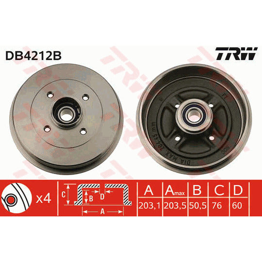DB4212B Brake Drum