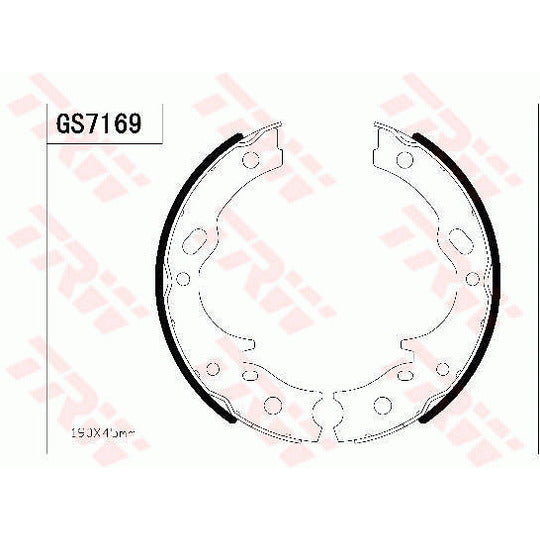 GS7169 Brake Shoe Set, parking brake