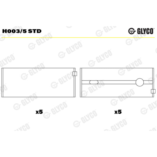 H003/5 STD Crankshaft Bearings