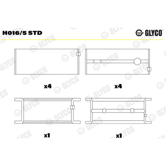 H016/5 STD Crankshaft Bearings