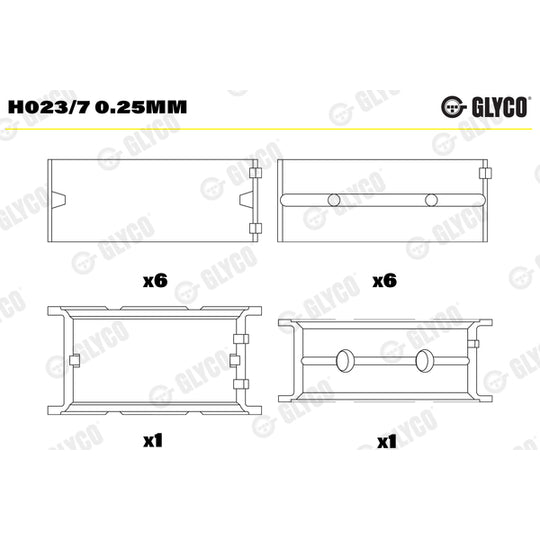 H023/7 0.25mm Crankshaft Bearings